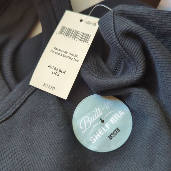 Duluth Trading Company Ribbed Tank Top Womens Large Black Shelf Bra - Picture 4 of 7